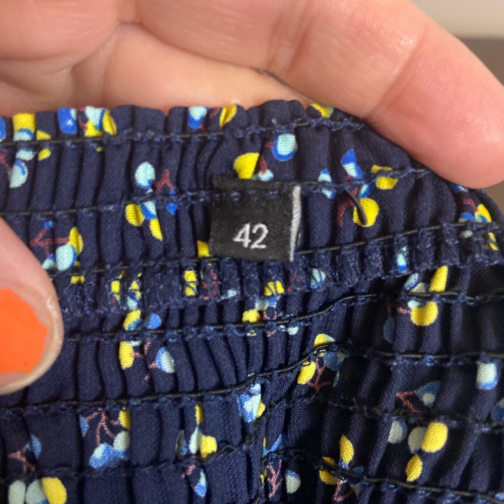 Navy blue summer print romper small euro 42 us medium - Picture 4 of 10